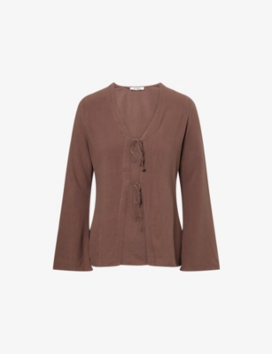 4TH & RECKLESS: Jules Flared-Cuffs Woven Top