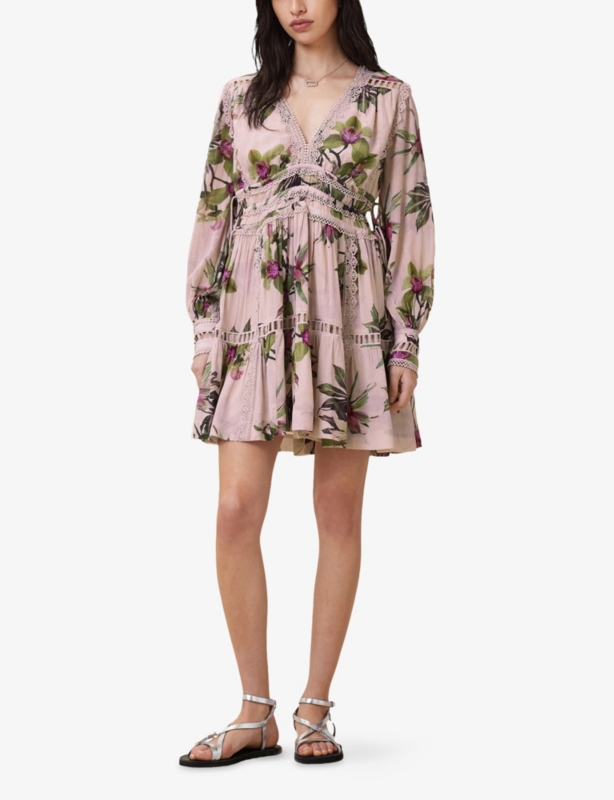 Xanthe Floral-Print Woven Mini Dress