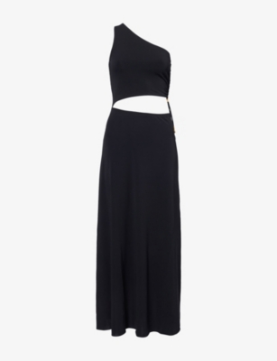 Eres Legende One-shoulder Embellished Cutout Stretch-jersey Maxi Dress