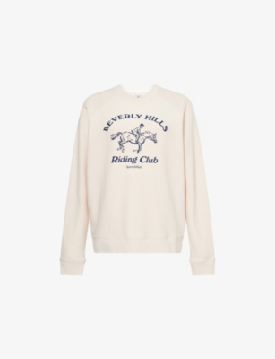 SPORTY & RICH: BH Riding Club Soft Printed Cotton-Blend Sweatshirt