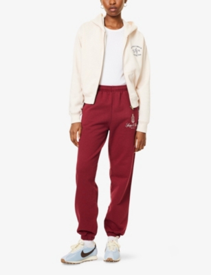 Sporty And Rich Womens Bh Riding Club Soft Cropped Cotton-jersey Hoody Cream In Cream