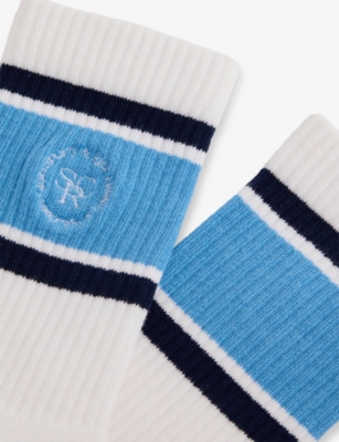 Sporty And Rich Womens Srhwc Roller Cotton-blend Knitted Socks White In White
