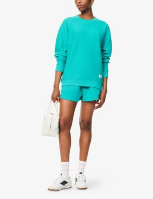 Sporty And Rich Womens Runner Soft Crewneck Cotton-jersey Sweatshirt Spring Green In Green