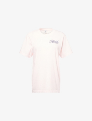 SPORTY & RICH: Health Script Round-Neck Cotton-Jersey T-Shirt