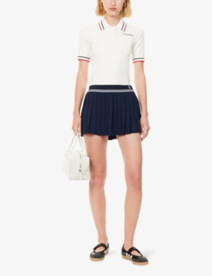 SPORTY & RICH: SRC Logo Abigail Woven Mini Skirt