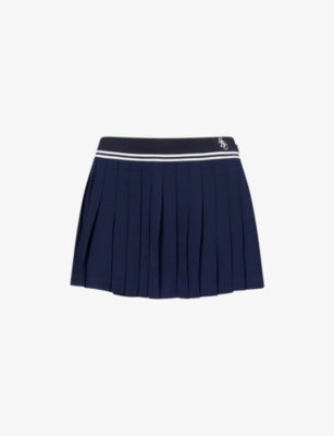 SPORTY & RICH: SRC Logo Abigail Woven Mini Skirt