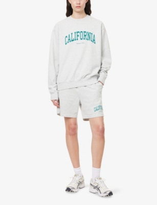 Sporty And Rich Womens Heather Gray Sports California Cotton-jersey Sweatshirt