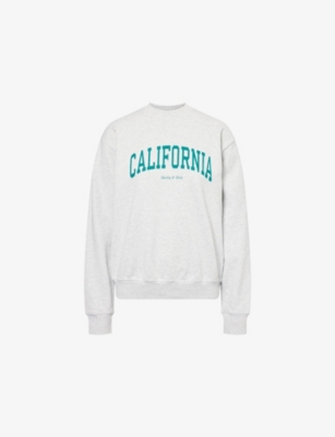 Sporty And Rich Womens Heather Gray Sports California Cotton-jersey Sweatshirt