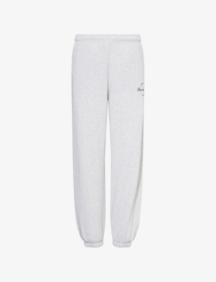 SPORTY & RICH: BH Crest Soft Elasticated-Cuffs Cotton-Blend Jogging Bottoms