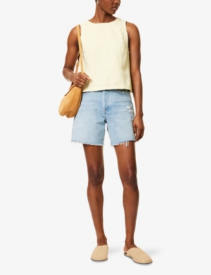 CITIZENS OF HUMANITY: Marlow Long Distressed Denim Shorts