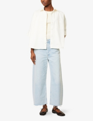 Citizen Of Humanity Womens Citizens Of Humanity Claire Origami Oversized-fit Cotton Shirt In Pashmina (off White)