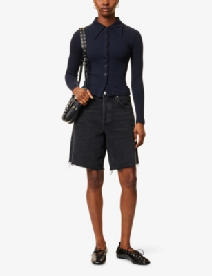 CITIZENS OF HUMANITY: Ayla High-Rise Raw-Hem Denim Shorts