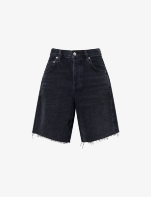CITIZENS OF HUMANITY: Ayla High-Rise Raw-Hem Denim Shorts