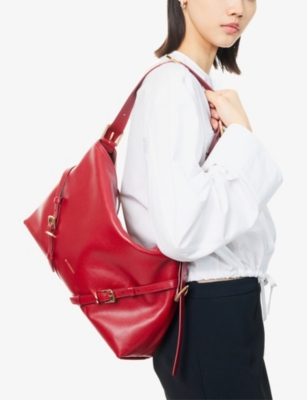 Givenchy Womens Dark Red Voyou Medium Leather Shoulder Bag In Red