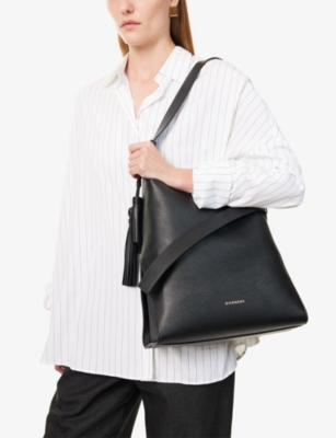 Givenchy Day Medium Tasseled Leather Shoulder Bag In Black