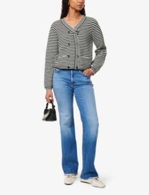 MOTHER WOMENS FAN FAVORITE THE KICK IT HIGH-RISE STRAIGHT-LEG DENIM-BLEND JEANS 