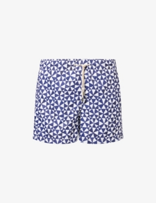 ARRELS BARCELONA: Arrels Barcelona x Álvaro Picardo Molinos Geometric-Print Swim Shorts