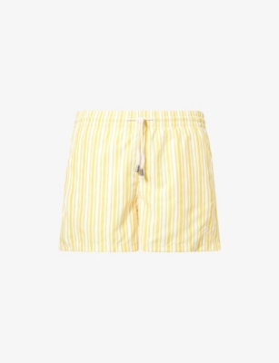 Shop Arrels Barcelona Mens Yellow Trazos  X Alvaro Picardo Trazos Swim Shorts