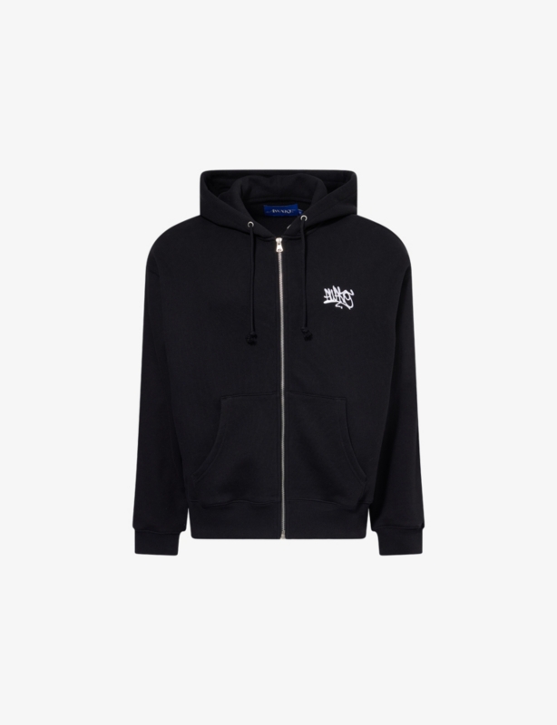 All City Zip-Up Brand-Embroidery Cotton-Jersey Hoody