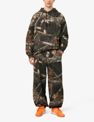 Awake Ny Mens Shadow Classic Logo Printed Cotton-jersey Hoody In Shadow