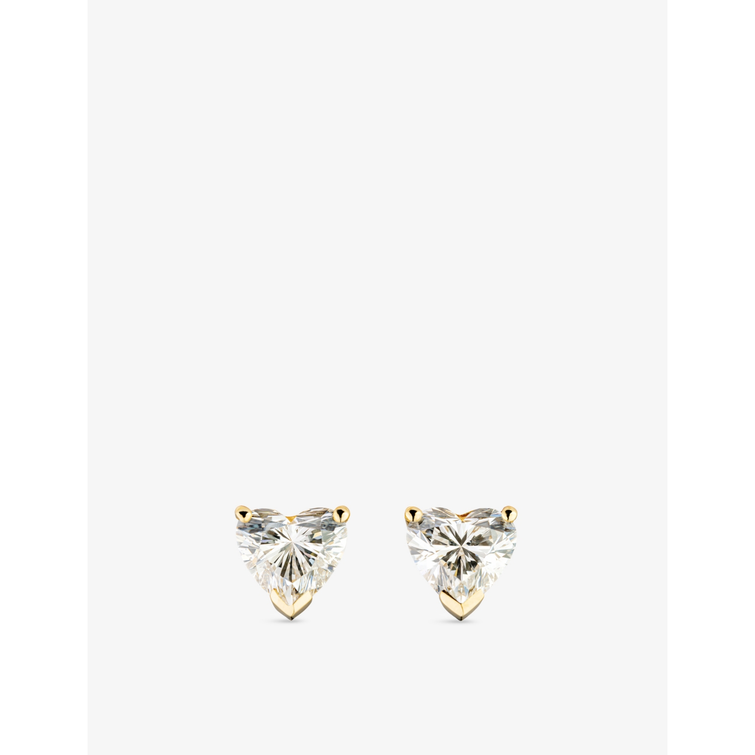 The Diamond Lab Timeless 18ct Yellow Gold 2.13ct Heart-Cut Lab-Grown Diamond Earrings
