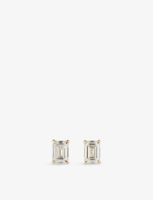 THE DIAMOND LAB: Timeless 18ct Yellow-Gold and 1.70ct Emerald-Cut Lab-Grown Diamond Earrings