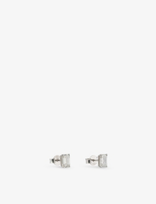THE DIAMOND LAB: Timeless 18ct White-Gold and 1.70ct Emerald-Cut Lab-Grown Diamond Earrings
