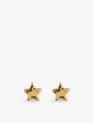ENAMEL COPENHAGEN: Star Energy 18ct Yellow Gold-Plated 925 Sterling Silver Stud Earrings