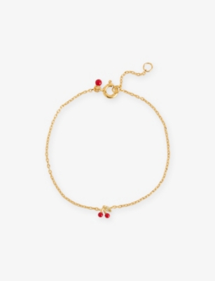 ENAMEL COPENHAGEN: Cherry 18ct Yellow Gold-Plated 925 Sterling Silver Bracelet