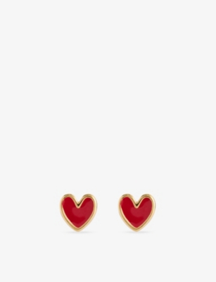ENAMEL COPENHAGEN: Amore 18ct Yellow Gold-Plated 925 Sterling Silver Stud Earrings