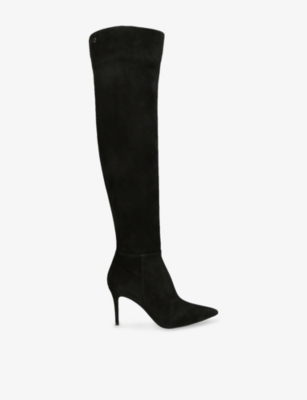 GIANVITO ROSSI: Jules Camoscio 45 Suede Thigh-High Boots