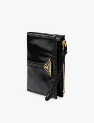 PRADA: Triangle-Logo Small Leather Wallet