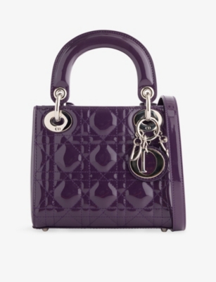 RESELFRIDGES: Pre-Loved Dior Mini Patent Lady Dior Leather Top-Handle Bag