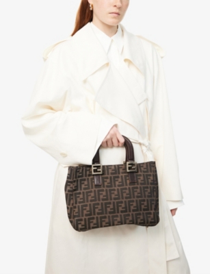 RESELFRIDGES: Pre-Loved Fendi Small Zucca Canvas Tote Bag