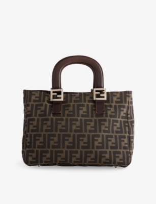 RESELFRIDGES: Pre-Loved Fendi Small Zucca Canvas Tote Bag