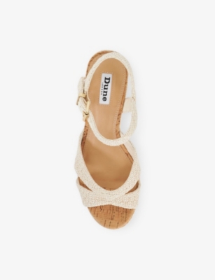 DUNE: Kelulu Cork Wedge Heel Sandals