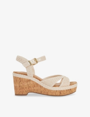 DUNE: Kelulu Cork Wedge Heel Sandals
