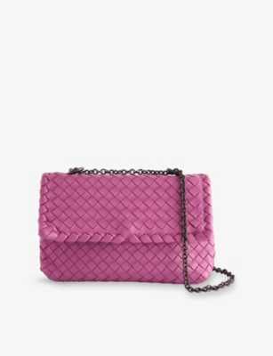 RESELFRIDGES: Pre-Loved Bottega Veneta Small Intrecciato Olympia Leather Shoulder Bag