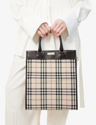 RESELFRIDGES: Pre-Loved Burberry House Check Canvas Tote Bag