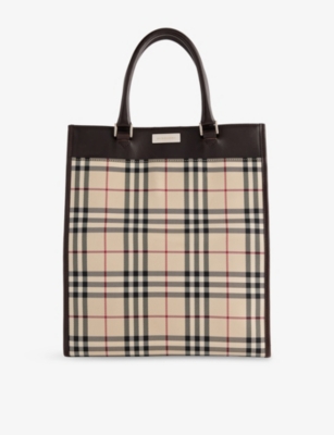 RESELFRIDGES: Pre-Loved Burberry House Check Canvas Tote Bag