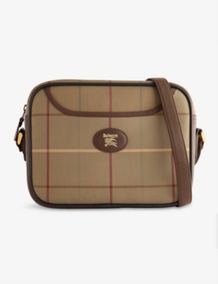 RESELFRIDGES: Pre-Loved Burberry Vintage Check Canvas Crossbody Bag