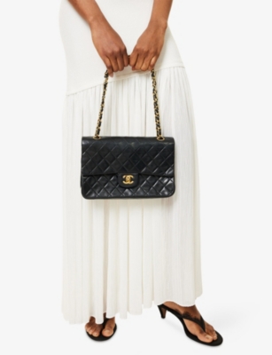 RESELFRIDGES: Pre-Loved Chanel Medium Classic Double Flap Leather Shoulder Bag