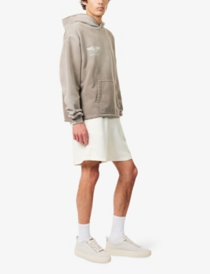 Represent Mens Panelled Relaxed-fit Knitted Shorts Antique White Xxl In Antique White