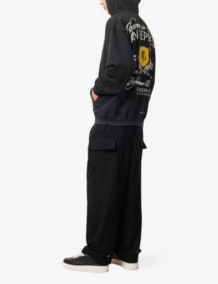 REPRESENT: Embroidered Crest Relaxed-Fit Cotton Hoody