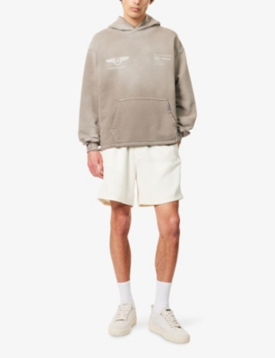 Represent Mens Graphic-print Relaxed-fit Cotton Hoody Dark Taupe Xxl In Dark Taupe