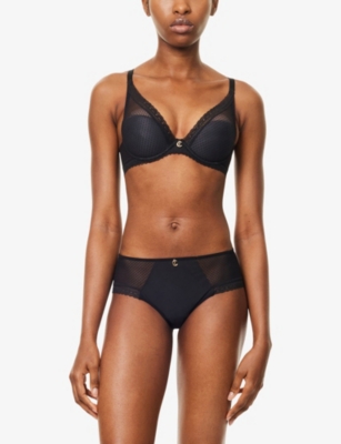 Chantelle Womens Black Romance Shorty Lace Briefs In Black