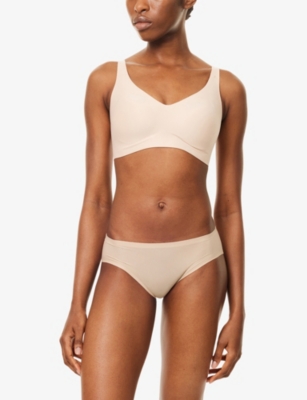 Chantelle Womens Golden Beige Lab Softstretch Power Non-wired Bra In Brown