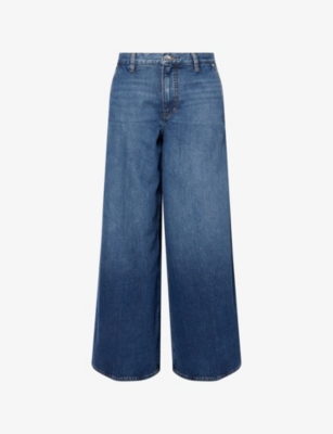 Frame Womens Tommy Drape Wide-leg Cotton-blend Jeans