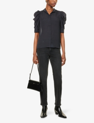 Frame The Gillian Polka-dot Silk-chiffon Blouse
