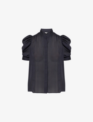 Frame The Gillian Polka-dot Silk-chiffon Blouse
